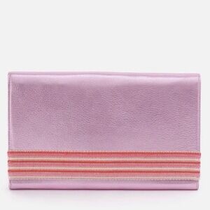 Hobo Farrow Leather Oversized Clutch Bag, Pink‎ Metallic, Party Bags, NWT